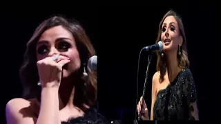 لحظة بكاء انغام وانهيارهاعلى المسرح دندنها