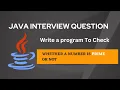 Write a program to Check Whether a Number is Prime or Not Java Interview Question