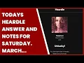 TODAYS HEARDLE ANSWER AND NOTES FOR SATURDAY MARCH 4TH