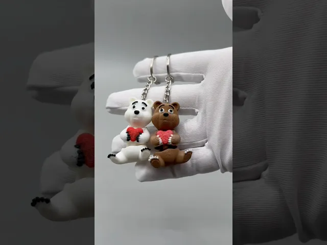 Flexy Heart Bears - Wiggly Valentine Keychains video thumbnail