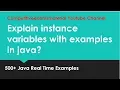 What are instance variables in java and explain with example