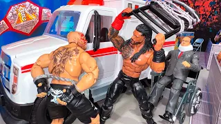 Roman Reigns vs Brock Lesnar - Ambulance Action Figure Match! Hardcore Championship!