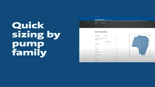 Quick sizing by pump family