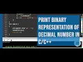 Print Binary Representation of Decimal Number in