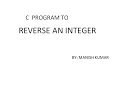 C program to reverse a number-C programming tutorial-23