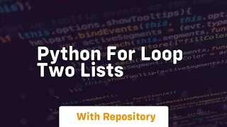 python for loop two lists