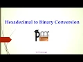 Hexadecimal to Binary Conversion