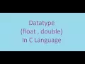 C Programming Course 5 float double ARABIC