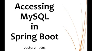 Accessing MySQL using JDBC in Spring Boot