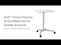 Seville Classics airLIFT Premium Pneumatic Sit-Stand Mobile Desk Cart Assembly