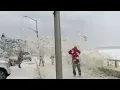 Storm Sends Sea Foam Flying at Nantasket Beach