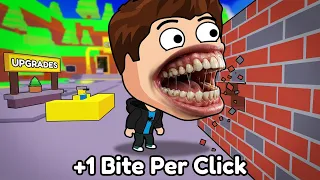 🤣MORDENDO as PAREDES do jogo! +1 Bite Per Click - ROBLOX