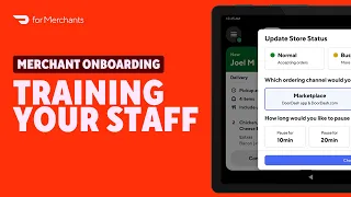 Welcome to DoorDash for Merchants Train Your Staff