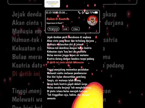 Download MP3 Lirik Lagu Bulan & Ksatria-Superman Is Dead 🎧 #supermanisdead  #indonesia #liriklagu #lirikgoogle