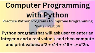 Python Programming Language Course - Practice Python Programs to improve Programming Skills Part 34