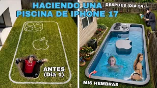 Toca aquí 👉🏼 Hice una piscina de iPhone 17 en mi jardín con mi Novia y MrBeast (Día 54) #mrbeast 