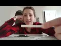 Pregnancy test behind the plastic