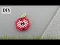 DIY Beaded Apple Charm Tutorial How to Make a Fruit Jewelry Piece