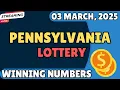Pennsylvania Day Lottery Results For - 03 Mar 2025