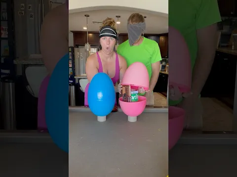 GIANT Surprise Eggs Challenge Win STOLEN $100 BLINDFOLDED