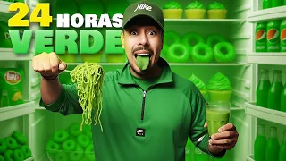 ¡24 HORAS comiendo SOLO VERDE! 😱🍏🥦