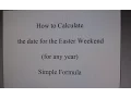 How to Calculate the Date of the Easter Weekend - Simple Formula