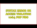 syntax error or access violation 1064 php pdo 2 Solutions