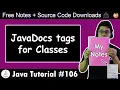 Javadocs Tags for Documenting Classes