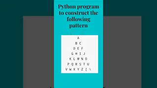 Python pattern program with alphabets