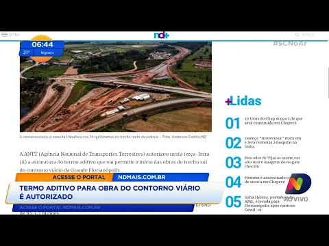 Autorizado o termo aditivo para obra do contorno viário na Grande Florianópolis