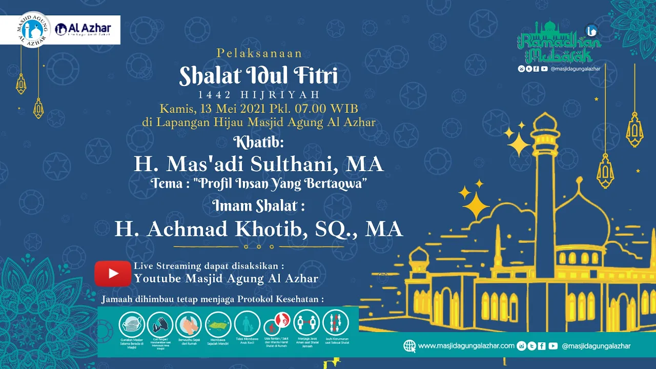 
          
          
          
            
            [Live] #Id1442 Pelaksanaan Shalat Id 1442  #IdulFitri1442H Masjid Agung Al Azhar
          
        . 