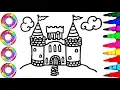 Drawing Barbie her Castle Coloring Pages l kids Drawing and Learn Coloring