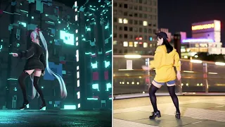 Vocaloid Hatsune Miku - Gimme×Gimme Dance: Real vs Virtual