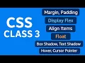 CSS Class 3 Flexbox Margin Padding Shadow Hover More Full Practical Tutorial