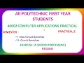Polytechnic First Year - Computer Application Practical Lab Ex-2