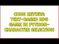 Code Review text-based RPG game in python - character selection