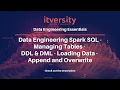 Data Engineering Spark SQL - Managing Tables