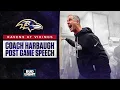 Lagu John Harbaugh's Victory Speech After Defeating Vikings | Baltimore Ravens