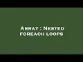 Array Nested foreach loops