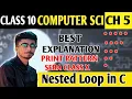 Nested Loops in C Class 10 Seba Computer Science Printing Pattern in C Programming Class 10 Seba