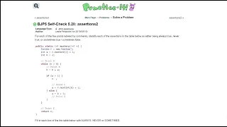 Java Practice It 5 28 assertions2 assertions method with return if statement while loop