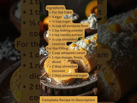 Coconut Mango Swiss Roll Recipe by What Shall I Cook