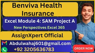 Benviva Health Insurance Excel Module 4 SAM Project A SOLVED
