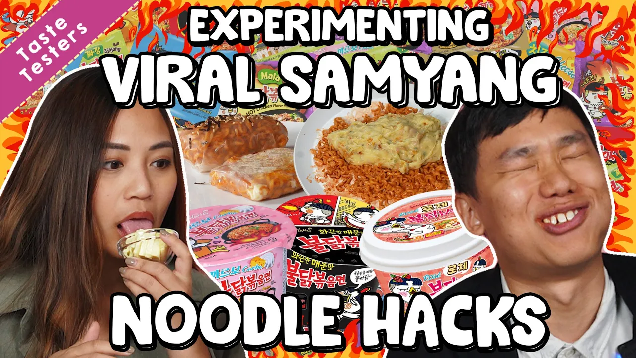 Experimenting Viral Samyang Hacks (Rice Paper Rolls & Oatside Noodles?!)   Taste Testers   EP 141