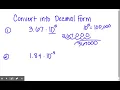 Scientific Notation to Decimal Form