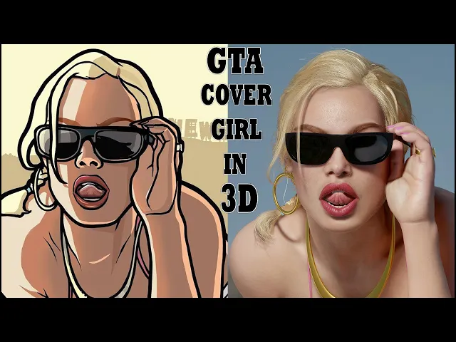 3D Model of GTA San Andreas Cover Girl (Real Time) - Next Gen Graphics