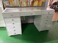 White amazing vanity table with 13 drawers assembly instruction