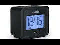-Battery Setup-Capello Alarm Clock with USB Port-Black - CA10