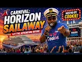 Carnival Horizon Sailaway with Cruise Director and our Friend Cookie