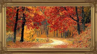 Fall landscape Tv art frame - Fall forest Screensaver wallpaper l 1Hour